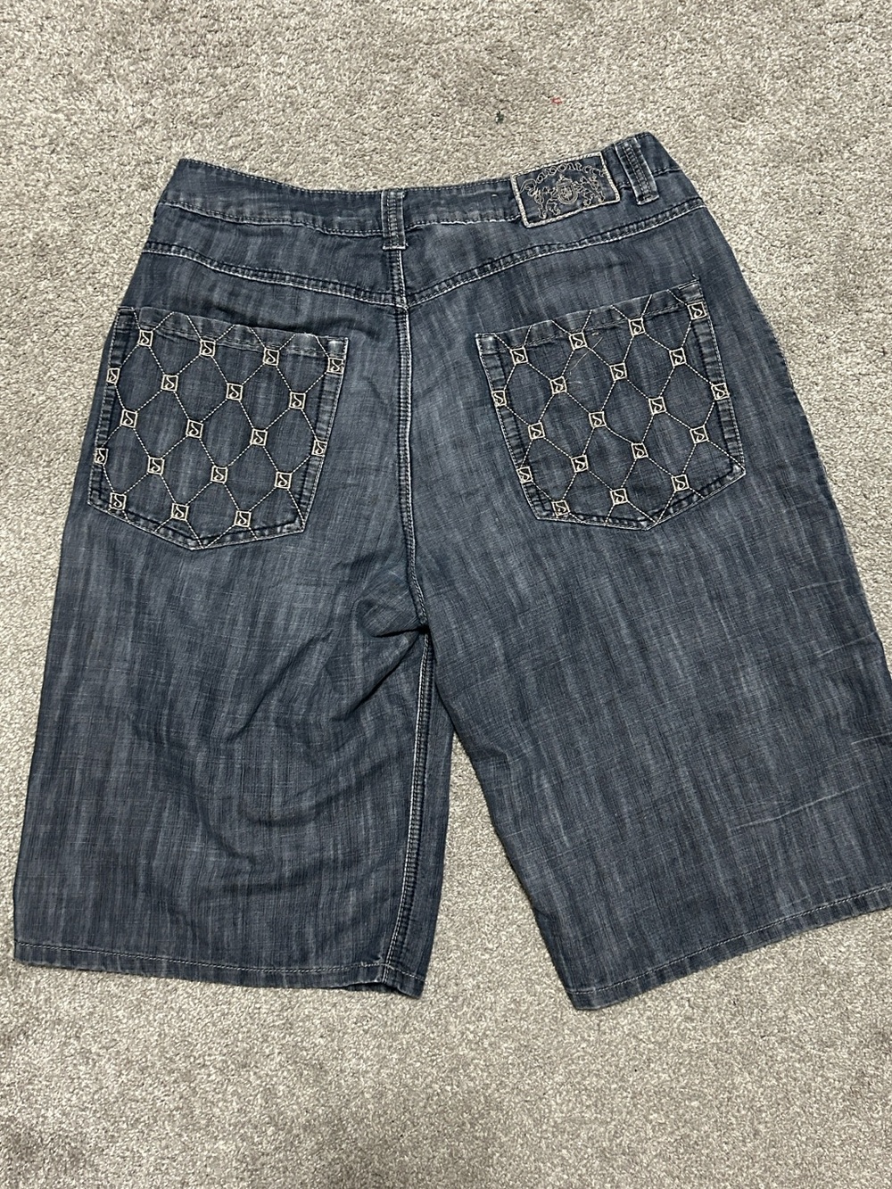 Y2K Da Voucci Baggy Dark Wash Jorts Affiction Style